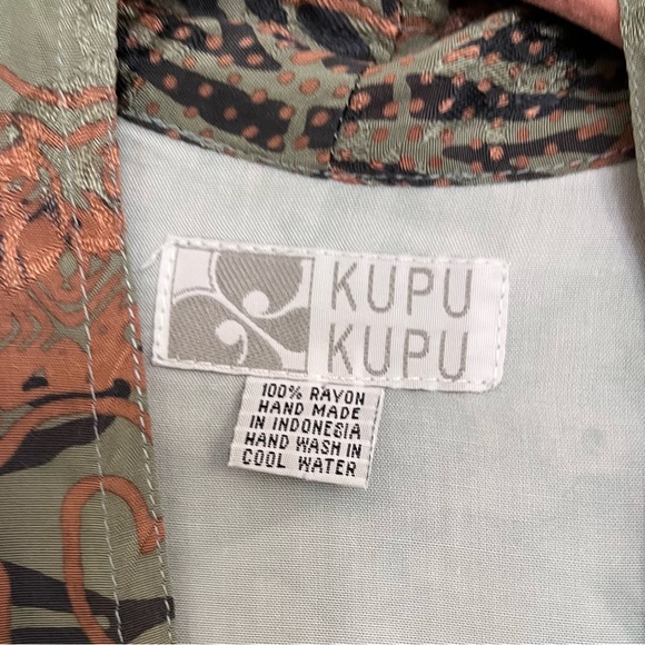 Vintage Kupu Kupu Handmade Kimono Style Cardigan Boho Open Front Longline Topper - Picture 12 of 16